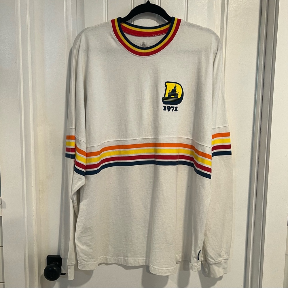 Disney 1971 100% Cotton Spirit Jersey with Navy Yellow Red‎ Accents. Size XL.
